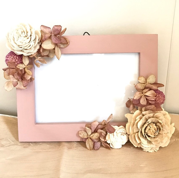 pink rose photo frame 1枚目の画像