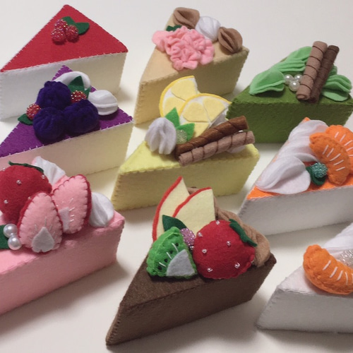 フェルトケーキ ミニチュアサイズ☆フェルトケーキ9種【Aセット】 - DecorateCake