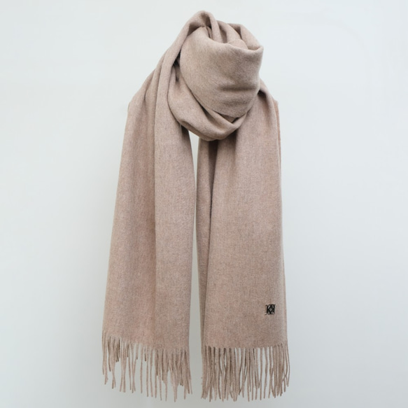 純羊毛素色圍巾 - 紫絨 第1張的照片