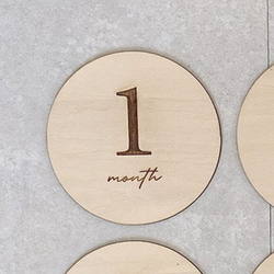 マンスリーカード 13枚セット  月齢カード 木製 12cm 6枚目の画像