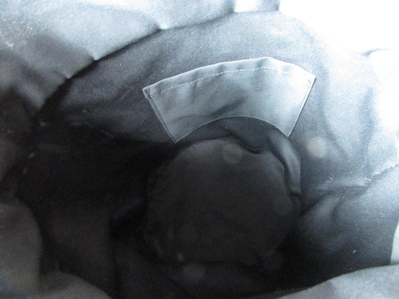 巾着バケツトートⅬ　ブラック 4枚目の画像