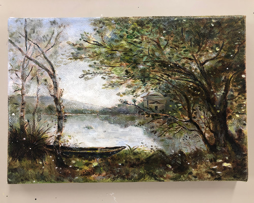 湖畔の風景 絵画 Sonako 通販 12792395｜Creema(クリーマ)