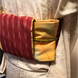 半衿 半幅帯セット 着物リメイク(正絹×正絹) 2枚目の画像