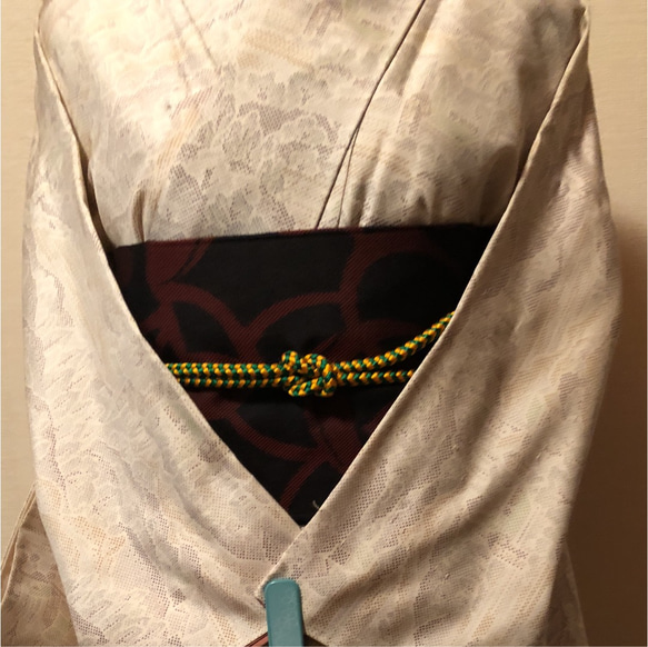 半幅帯 着物リメイク(正絹 紬) 3枚目の画像