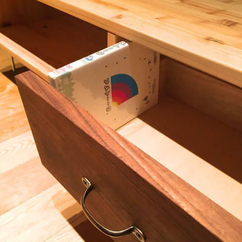 桧×ウォルナット TVボード（テレビ台）/サイドテーブル/ローテーブル