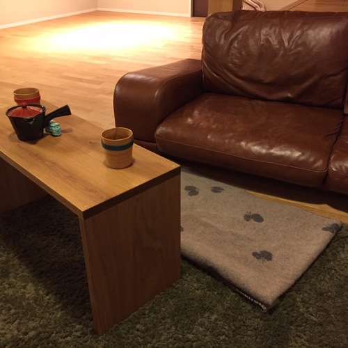 一生もの 楢（オーク）無垢材を使用した ローテーブル / ベンチ（背高