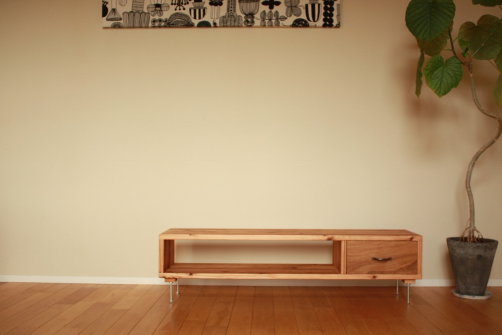 杉×楢（オーク）無垢　W１２００　テレビ台　/　TVボード