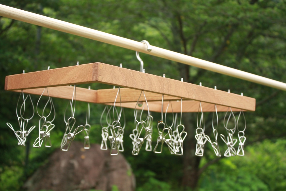 【部屋干しを楽しむ】木製ピンチハンガー　｜　オーク無垢材　｜　物干し　｜　ハンガー