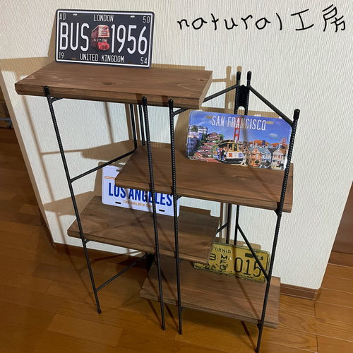 大人気‼️ 手作りアイアン家具 アイアンシェルフ折り畳みラック 大人気‼️ 手作りアイアン家具 アイアンシェルフ折り畳みラック