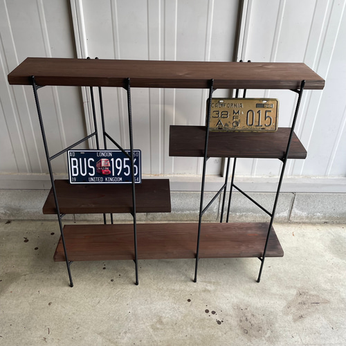 手作りアイアン家具 アイアンシェルフ 折り畳みラック アンティーク