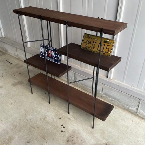 手作りアイアン家具 アイアンシェルフ 折り畳みラック アンティーク