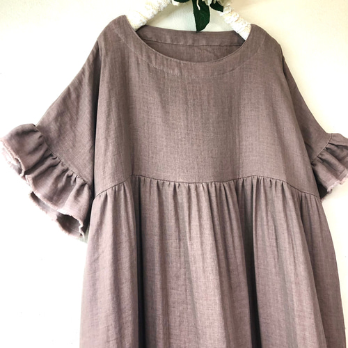 新作⭐️優しい肌触り♪トリプルガーゼ♪(3重ガーゼ) フリル袖♡胸の  