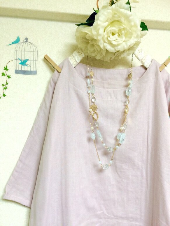 大人のダブルガーゼ/ ふんわり着心地抜群！ライラック(色変更ok‼️) (身幅調整可 最大90cm迄)