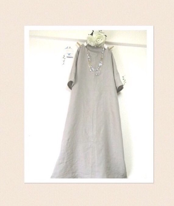 マキシ丈、ロング丈♪ リネン100% Aライン♡生成/ライトベージュ/グレージュ♡選べます。