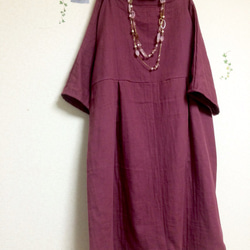 蓬鬆成人雙層紗布【6-7分袖】玫瑰色（寬度調整/變色OK‼️） 第2張的照片