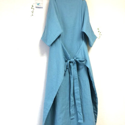 背絲帶❣️成人雙層紗布☆水藍色/長洋裝【變色OK！！ ️】 第3張的照片