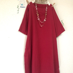 大人のダブルガーゼ/ ふんわり着心地抜群！❤️ガーネット(色変更ok‼️) (身幅調整可 最大90cm迄) 2枚目の画像