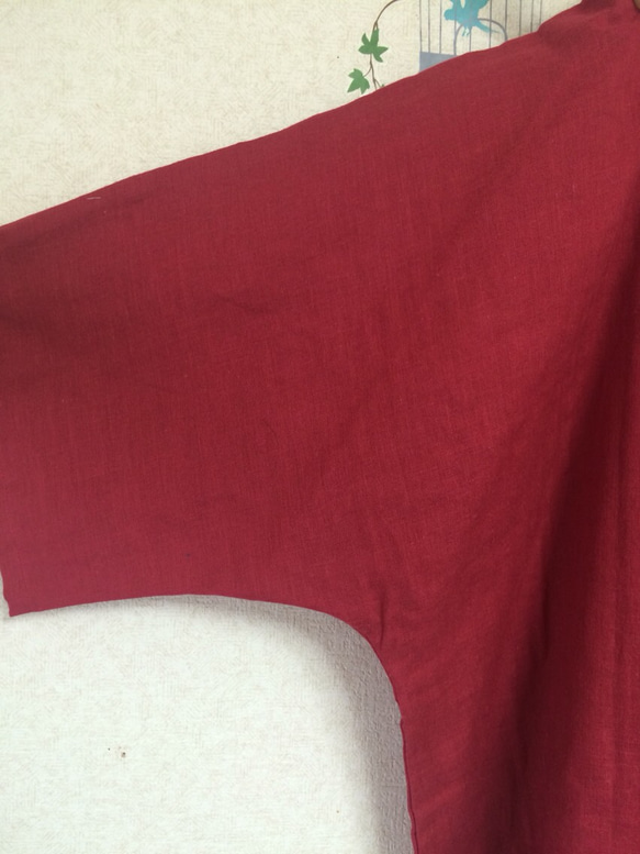 大人のダブルガーゼ/ ふんわり着心地抜群！❤️ガーネット(色変更ok‼️) (身幅調整可 最大90cm迄) 6枚目の画像