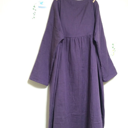 溫柔的觸摸❤️溫暖的三層紗布♪（三層紗布）聚集“長袖”淡紫色[寬度約70厘米] [可以更改顏色] 第3張的照片