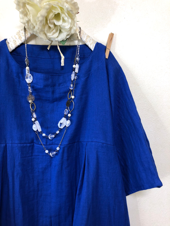 蓬鬆成人雙層紗布【6-7分袖】寶藍色（寬度調整/變色OK‼️） 第3張的照片