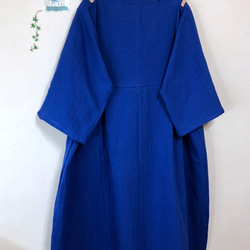 蓬鬆成人雙層紗布【6-7分袖】寶藍色（寬度調整/變色OK‼️） 第6張的照片