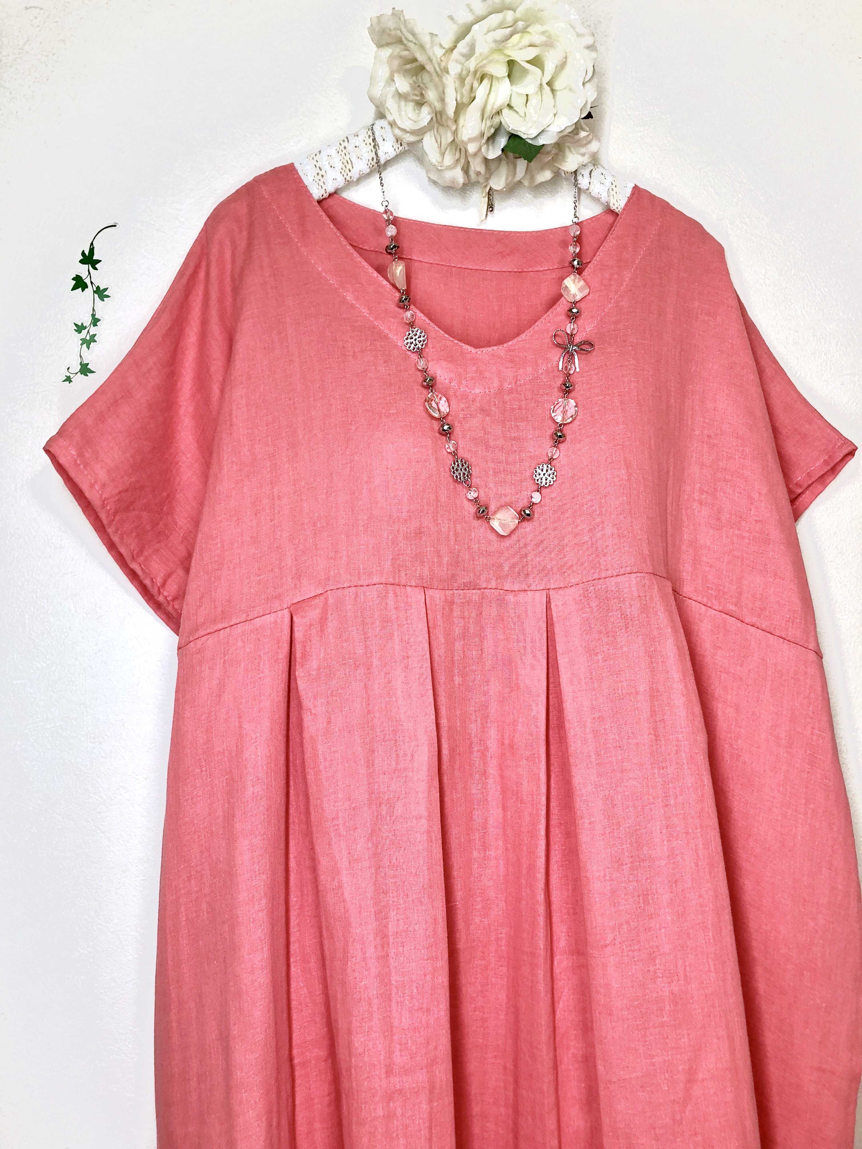 ★超ゆったりシルエット★ふわふわ大人のダブルガーゼ ★コーラル★