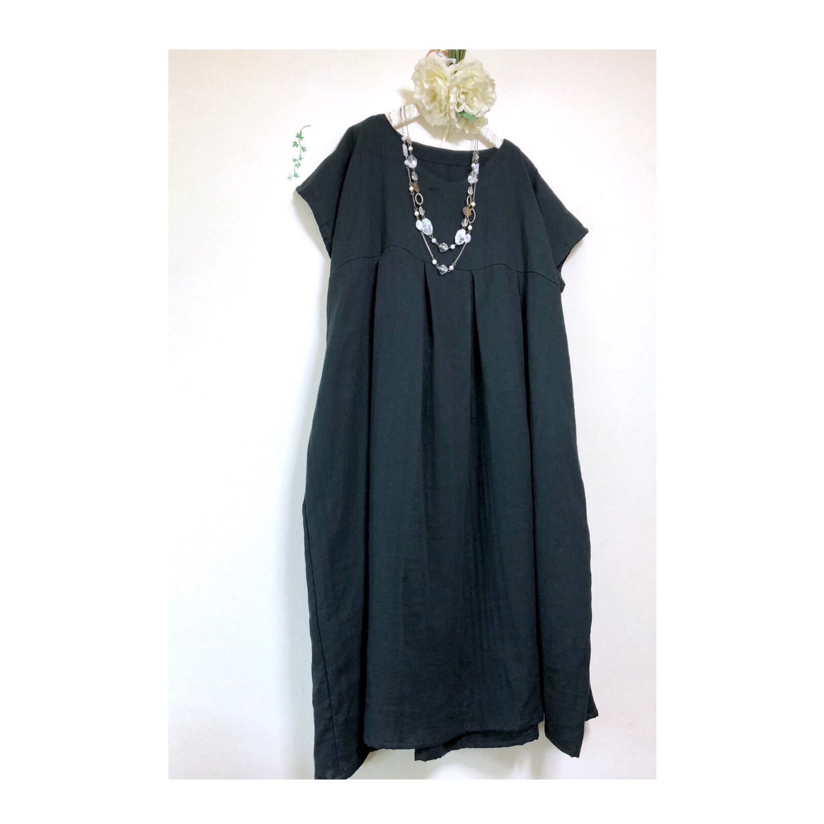 ★超ゆったりシルエット★ふわふわ大人のダブルガーゼ ★黒★