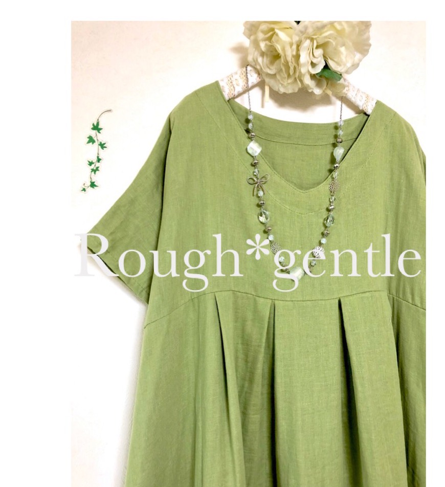 ★超ゆったりシルエット★ふわふわ大人のダブルガーゼ ★リーフグリーン