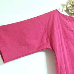 溫柔的觸摸トリプル溫暖的三層紗布♪（三層紗布）玫瑰粉“ 6分鐘袖子” [顏色可變] 第5張的照片