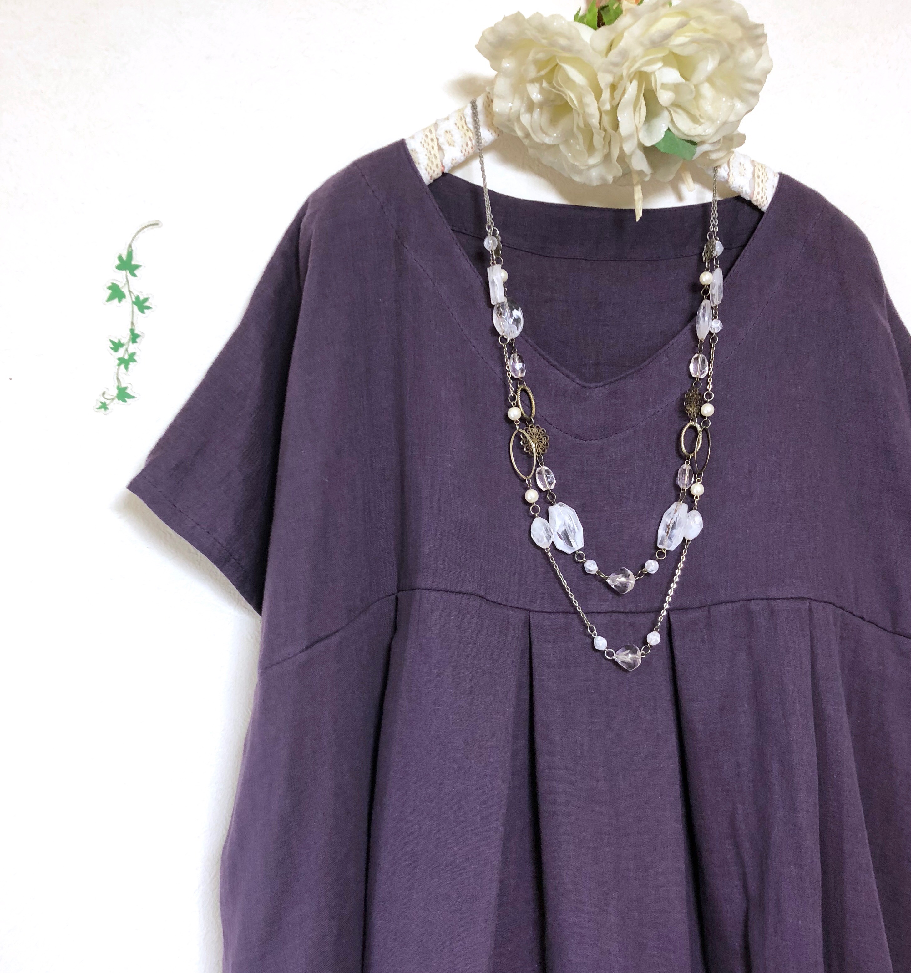 ★超ゆったりシルエット★ふわふわ大人のダブルガーゼ ★パープル