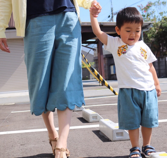 ハーフリネンのぷっくりパンツ 1枚目の画像