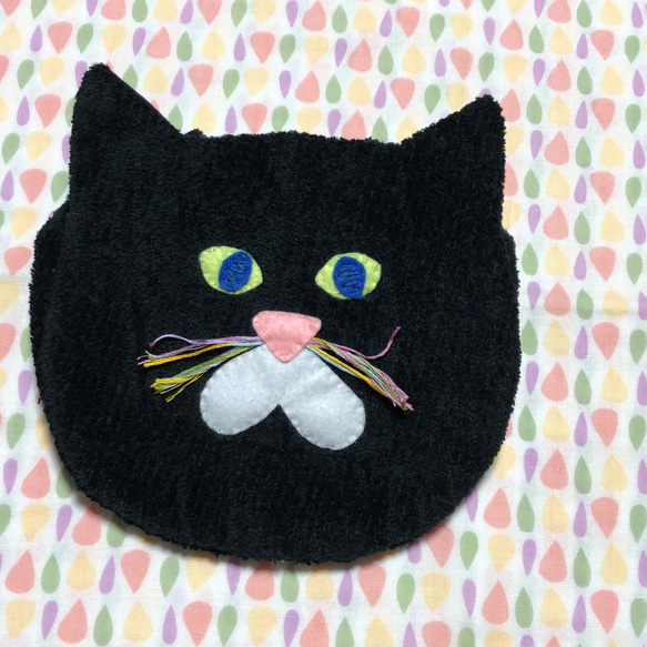 【NEW】 ばんざい黒猫スタイ☆ふわふわタオル生地ver 5枚目の画像