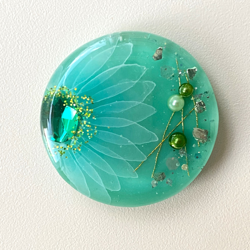 秋の足音 グリーン系ラウンドレジンヘアゴム