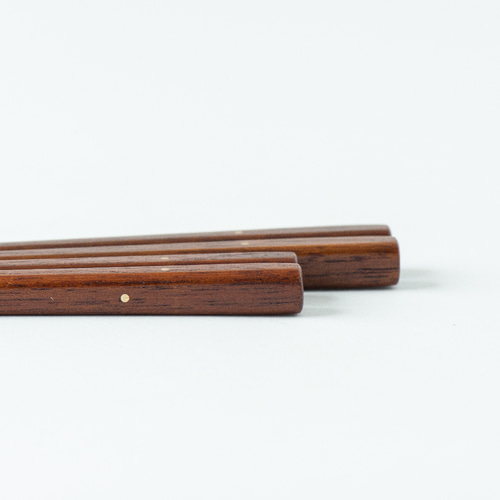 熊本 人吉木工の手仕事作品 「銀象嵌夫婦箸」 箸・箸置き Ishino-Wood