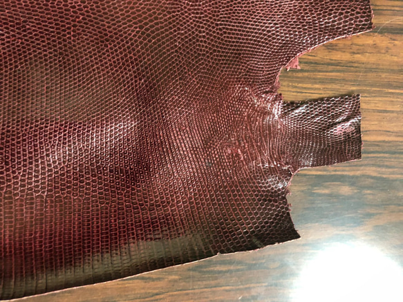 リザード　トカゲ 革 　希少色　30センチ　エキゾチックレザー　一点もの　小物用c-5 4枚目の画像