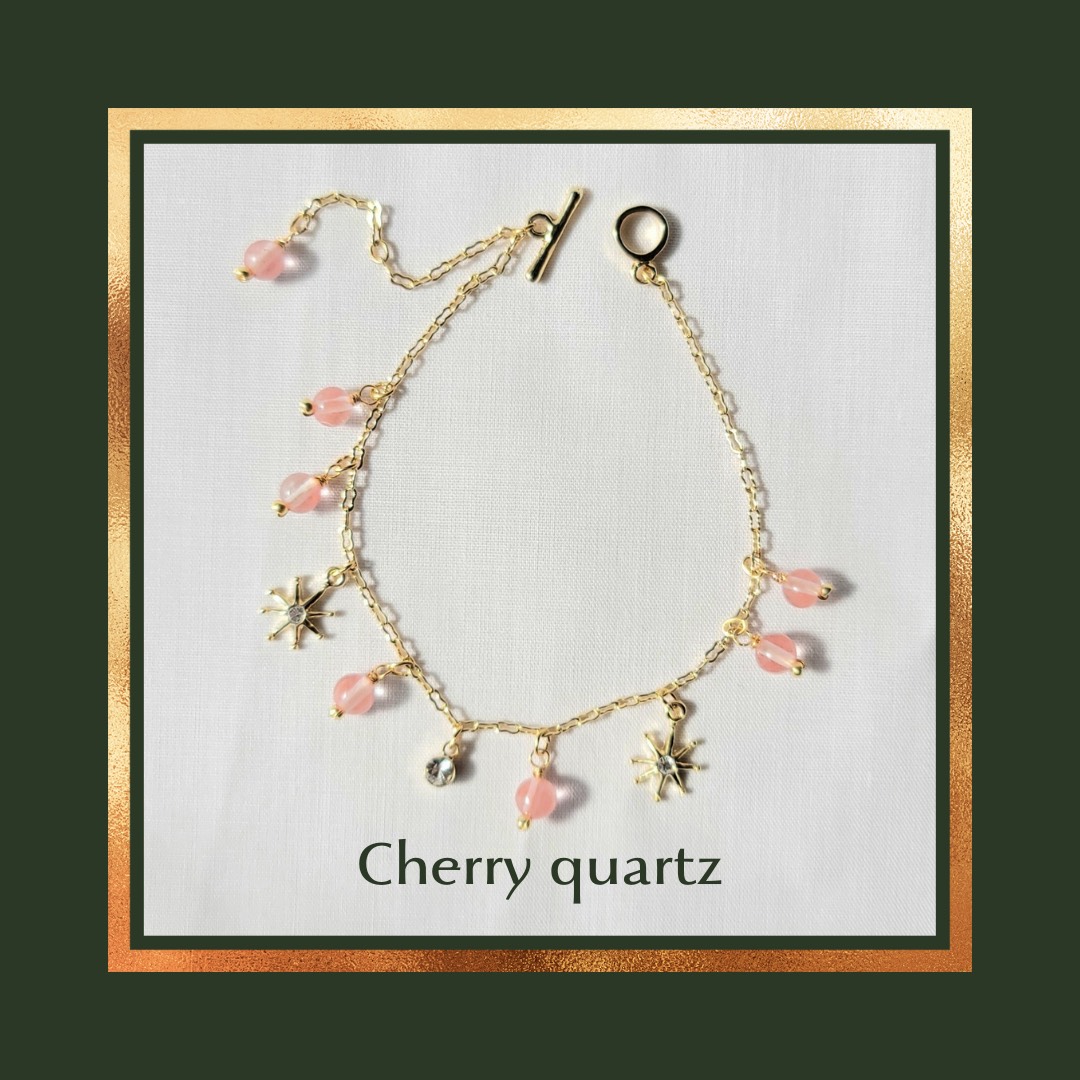チェリークォーツのシャイニースターブレスレット