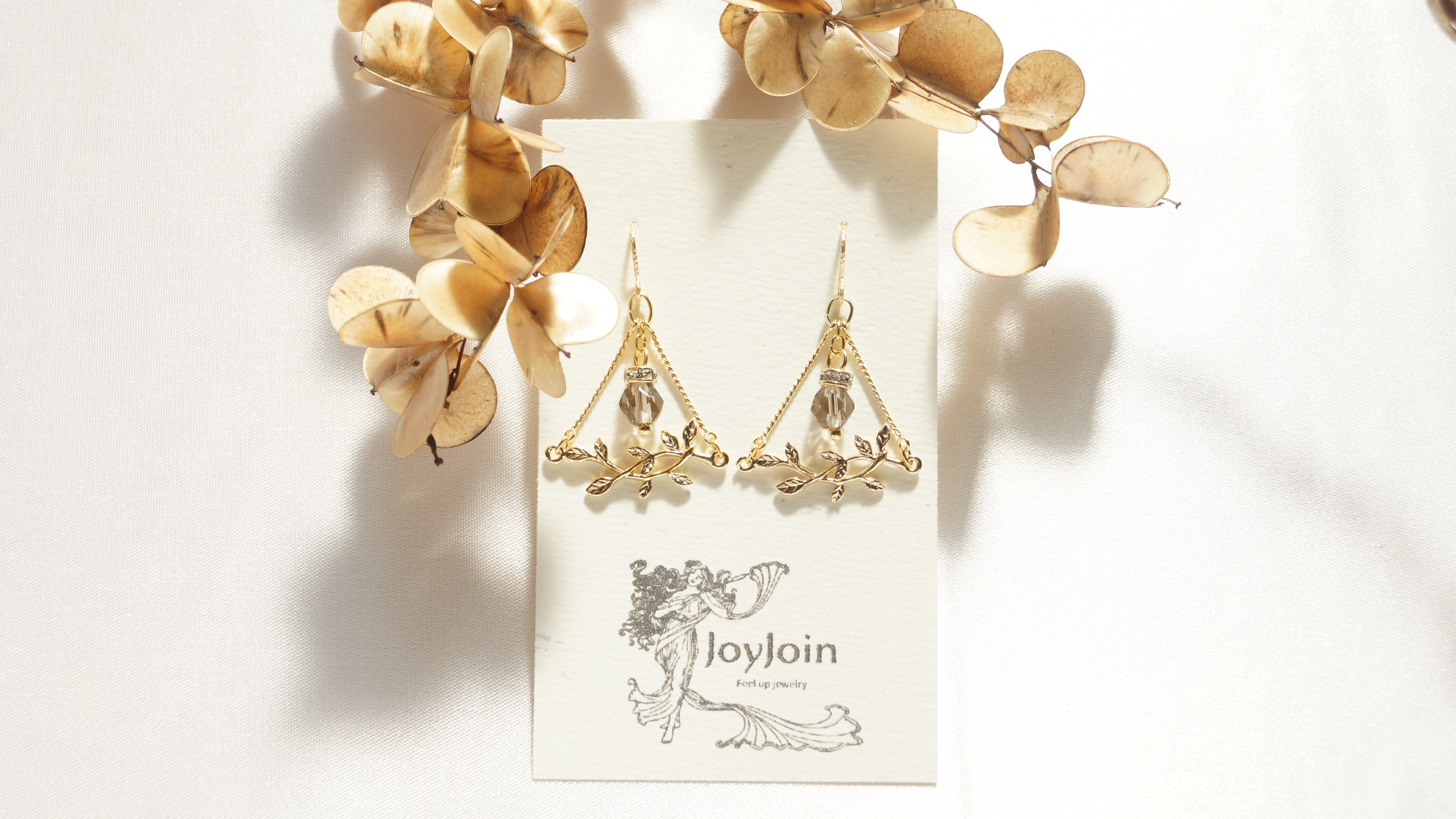 14kgf　実りの森ピアス　スモーキークォーツ