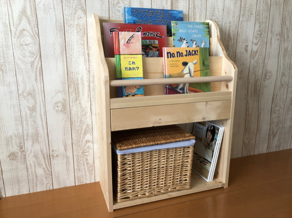【引き出し付き】表紙の見える絵本棚　マガジンラック　モンテッソーリ おもちゃ収納　コミック棚　ミディアム　60cm                                     〜〜〜〜〜　　 HOV1266519807(9750円)