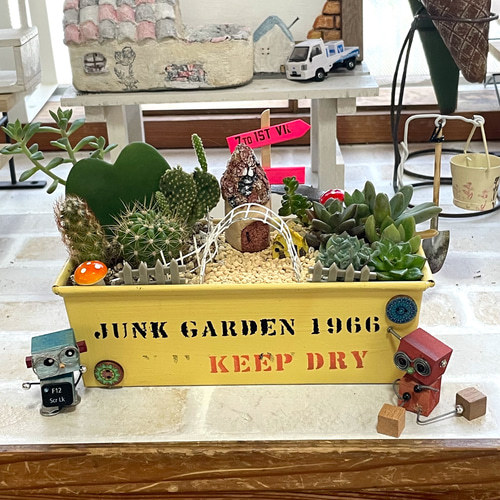 多肉寄せ植え(箱庭）パウンドケーキ型 その他インテリア雑貨 chiii