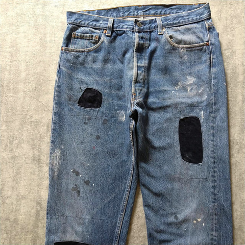 W36表記 usa製 リーバイス 501 リペアカスタム リメイクデニム W36表記 usa製 リーバイス 501 リペアカスタム リメイクデニム