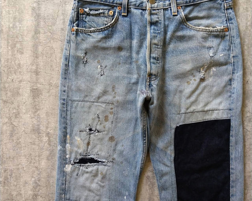 W33表記 リペアデニム usa製 ビンテージ リーバイス 501 リメイク