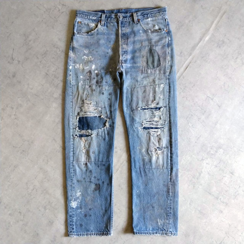 リメイクデニム　Levi's 501 USA デニムカバー W36表記 リペアカスタム usa製 リーバイス 501xx リメイクデニム