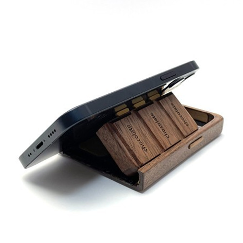 受注生産 iPhone12mini用 板チョコ型木製ケース iPhoneケース・カバー