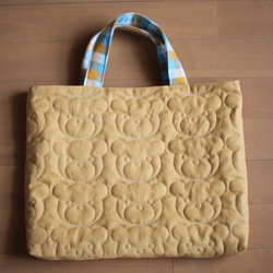 レッスンバッグ　巾着袋　　　くまさんキルト　　　　　通園バック　　　ハンドメイド レッスンバッグ 巾着袋 くまさんキルト 通園バック ハンドメイド