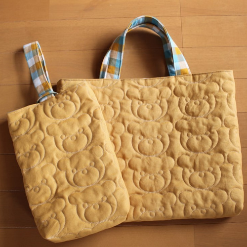お洒落!くまちゃんキルティングのレッスンバッグ&シューズ お洒落!くまちゃんキルティングのレッスンバッグ&シューズ