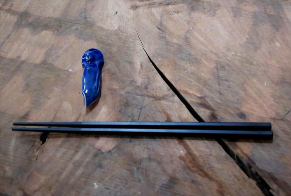 藍釉筷子架（5件裝） 第2張的照片