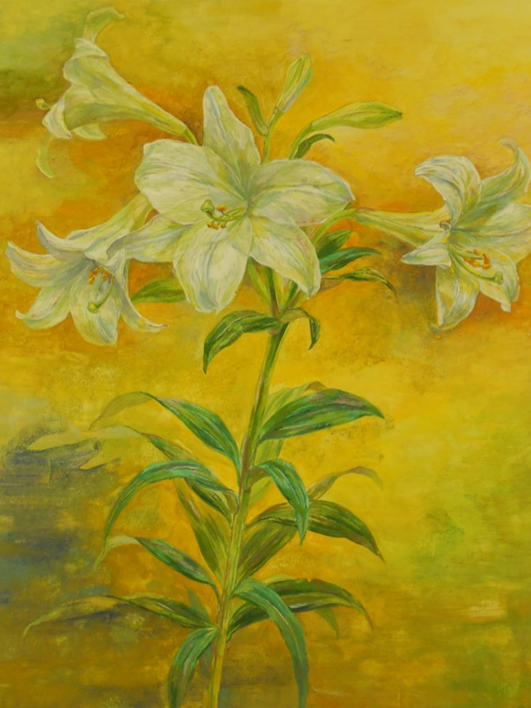 ユリ」 日本画 絵画 片野莉乃 通販 858276｜Creema(クリーマ)