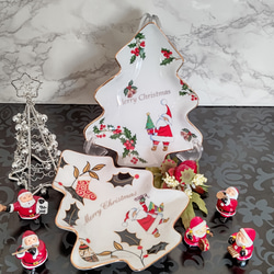 クリスマスツリー皿２枚セット(A) 1枚目の画像