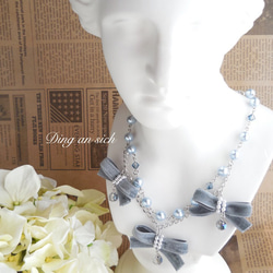 真珠とリボンの恋 ネックレス 3枚目の画像