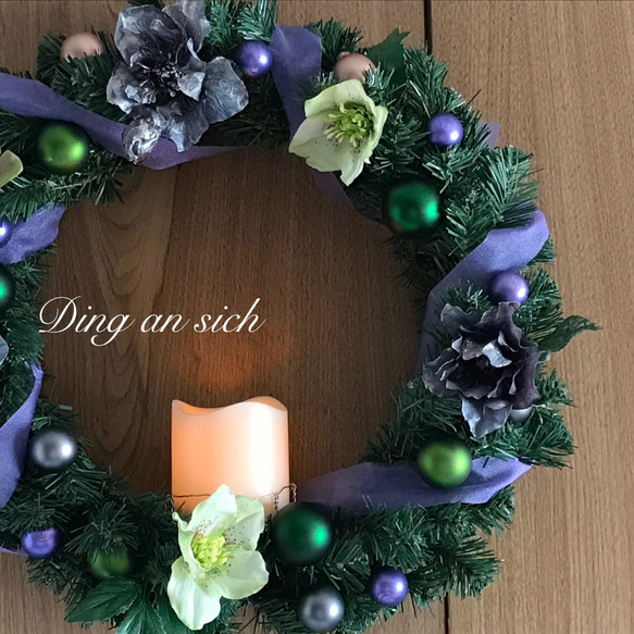 パープルクリスマス ＊Christmas wreath＊45cm 1枚目の画像